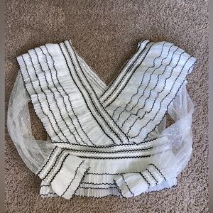 Beulah Ivory and Ebony Striped Blouse
